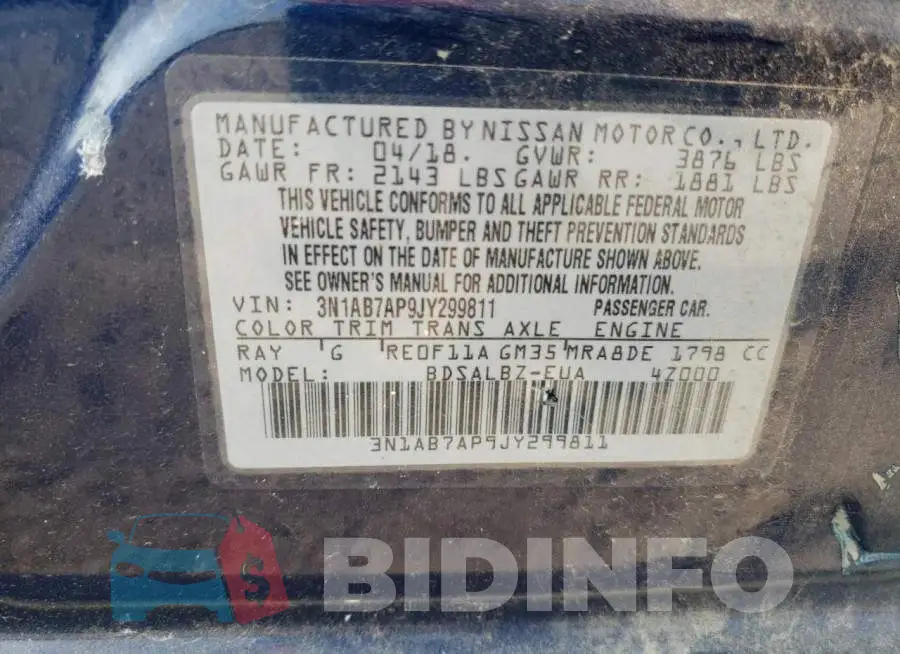 3N1AB7AP9JY299811 Photo# 10