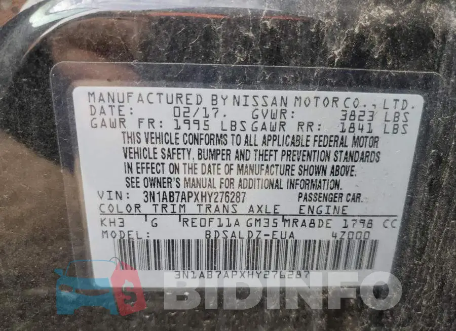 3N1AB7APXHY276287 Photo# 10