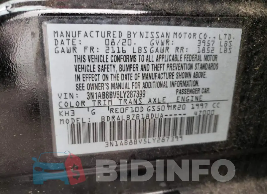 3N1AB8BV5LY287399 Photo# 10