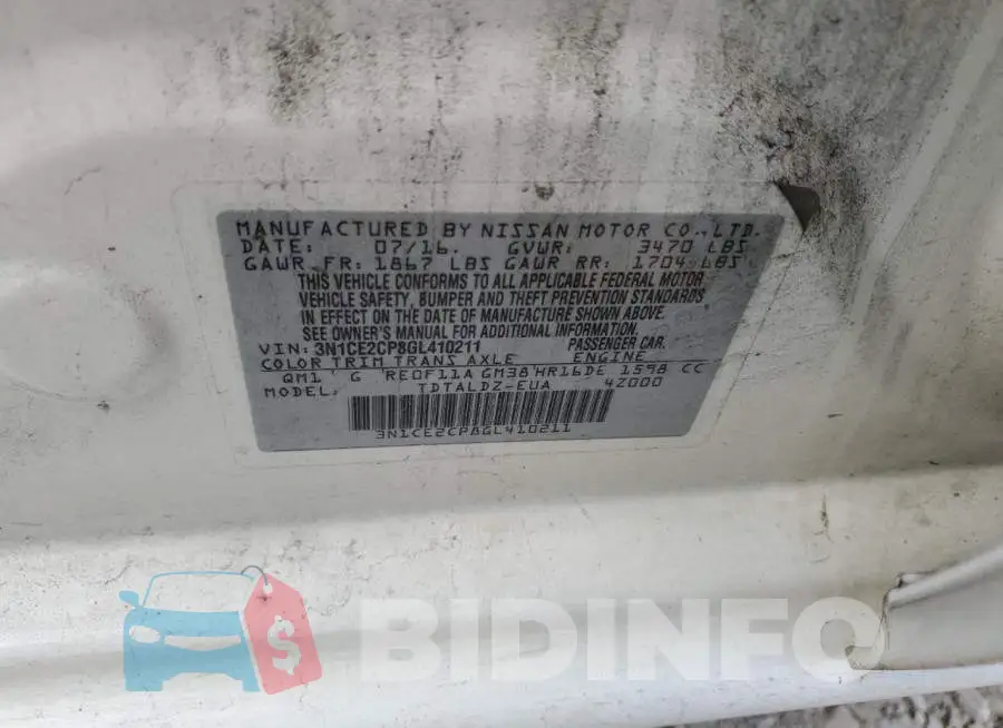 3N1CE2CP8GL410211 Photo# 10