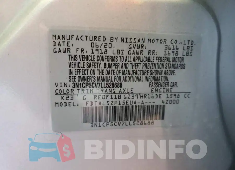 3N1CP5CV7LL528688 Photo# 10