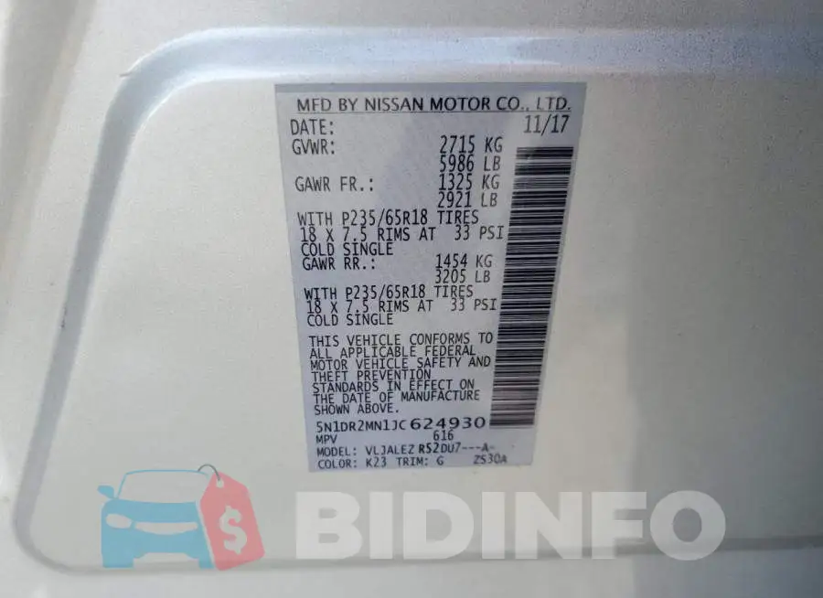 5N1DR2MN1JC624930 Photo# 10