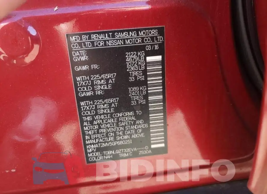 KNMAT2MV5GP680251 Photo# 10