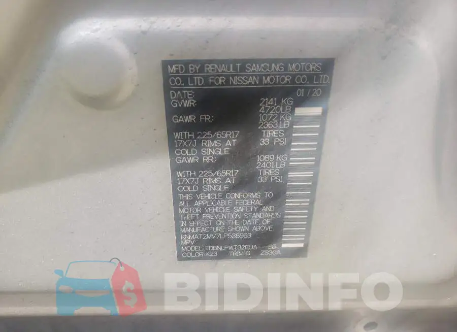 KNMAT2MV7LP538963 Photo# 10