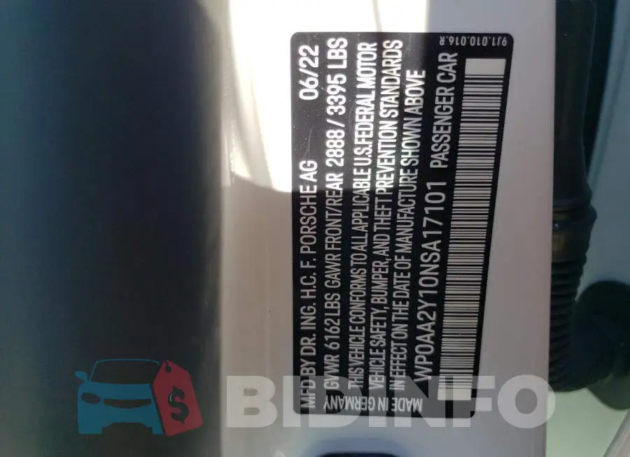 WP0AA2Y10NSA17101 Photo# 10