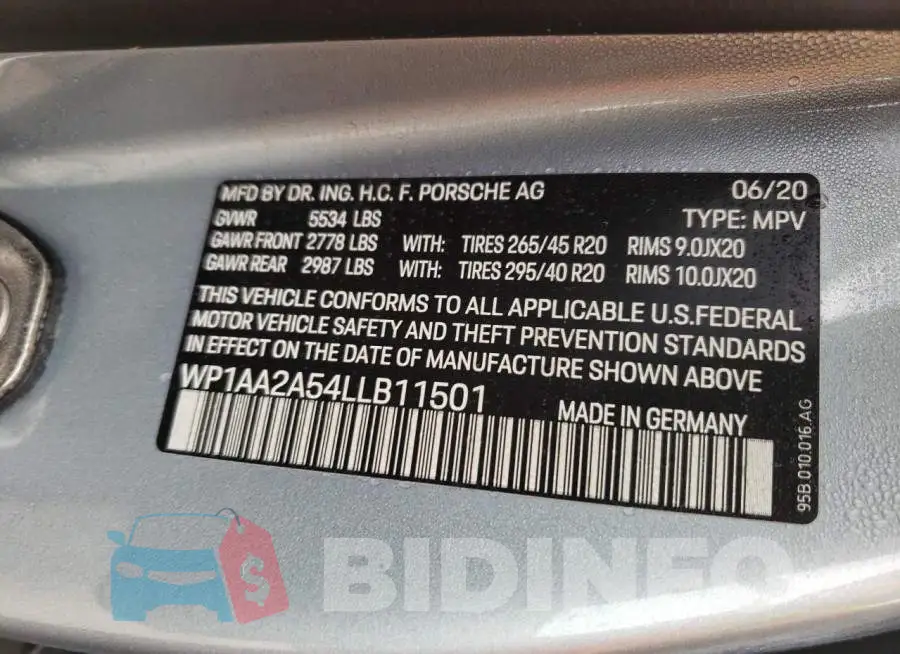 WP1AA2A54LLB11501 Photo# 10