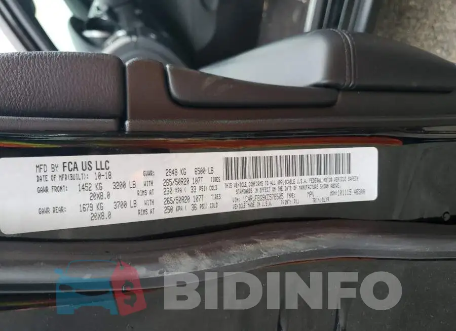1C4RJFBG9KC578505 Photo# 10