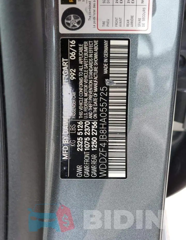 WDDZF4JB8HA055725 Photo# 10