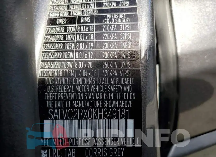 SALVC2RX0KH349181 Photo# 10
