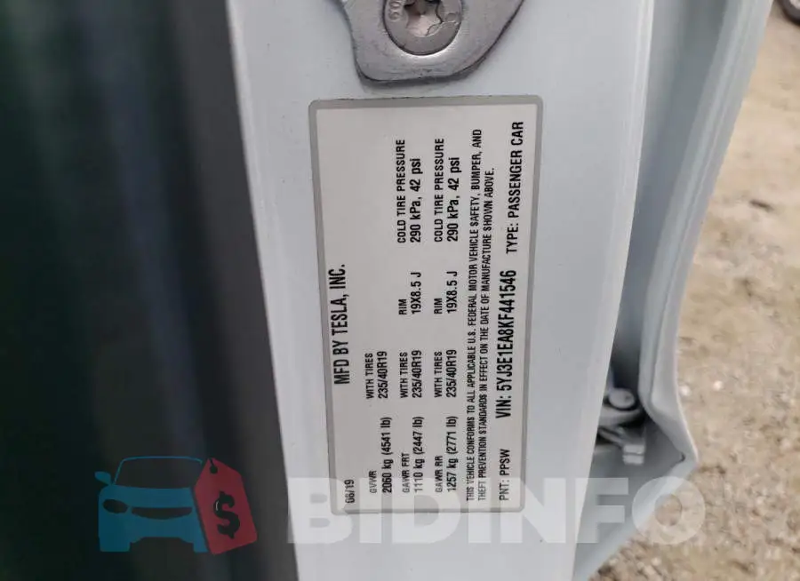5YJ3E1EA8KF441546 Photo# 10