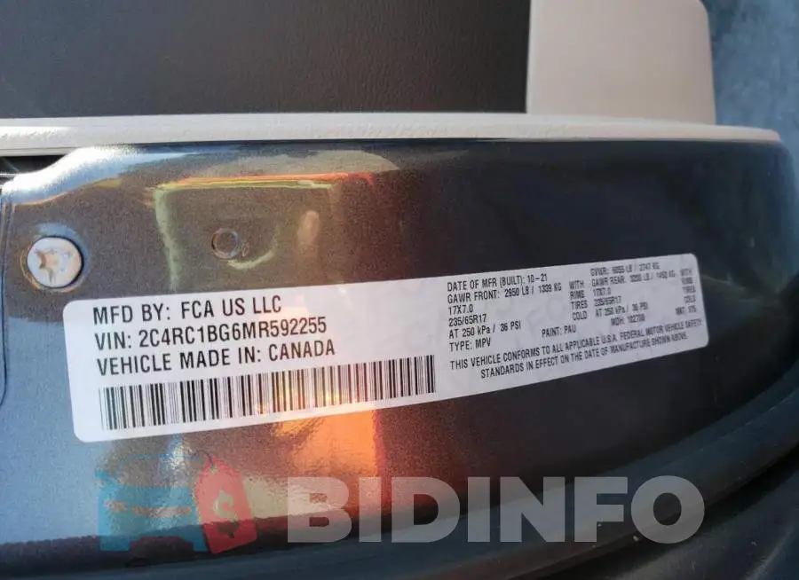 2C4RC1BG6MR592255 Photo# 10