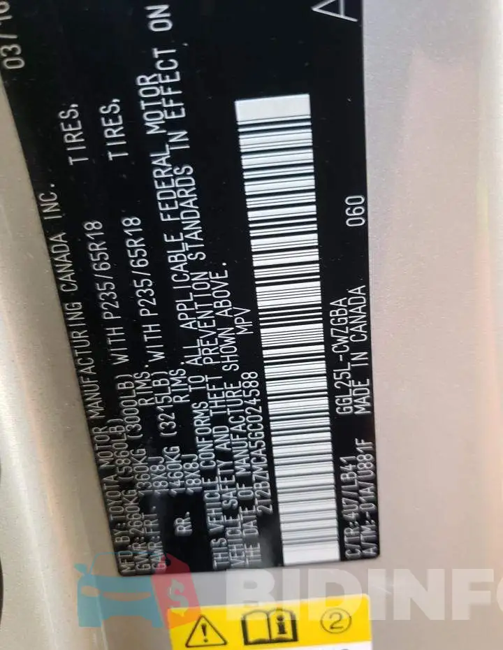 2T2BZMCA5GC024588 Photo# 10