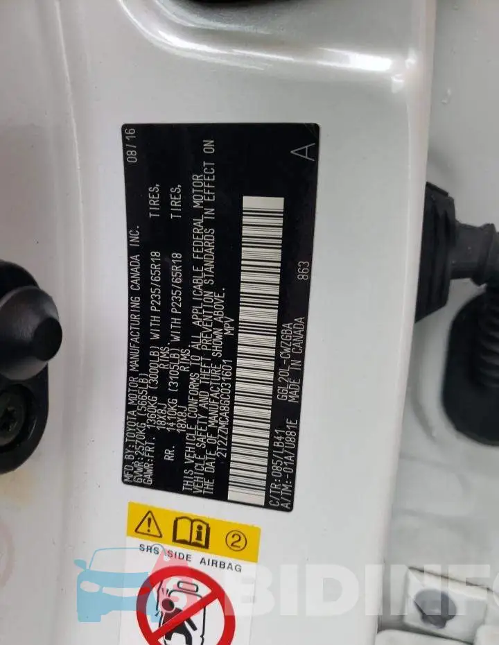 2T2ZZMCA8GC031601 Photo# 10