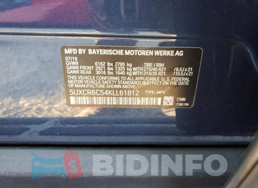 5UXCR6C54KLL61812 Photo# 10