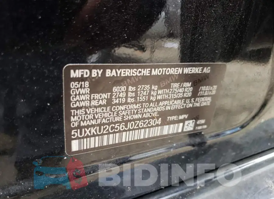 5UXKU2C56J0Z62304 Photo# 10