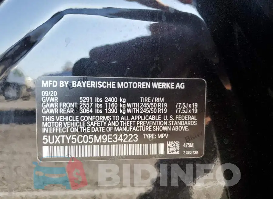 5UXTY5C05M9E34223 Photo# 10