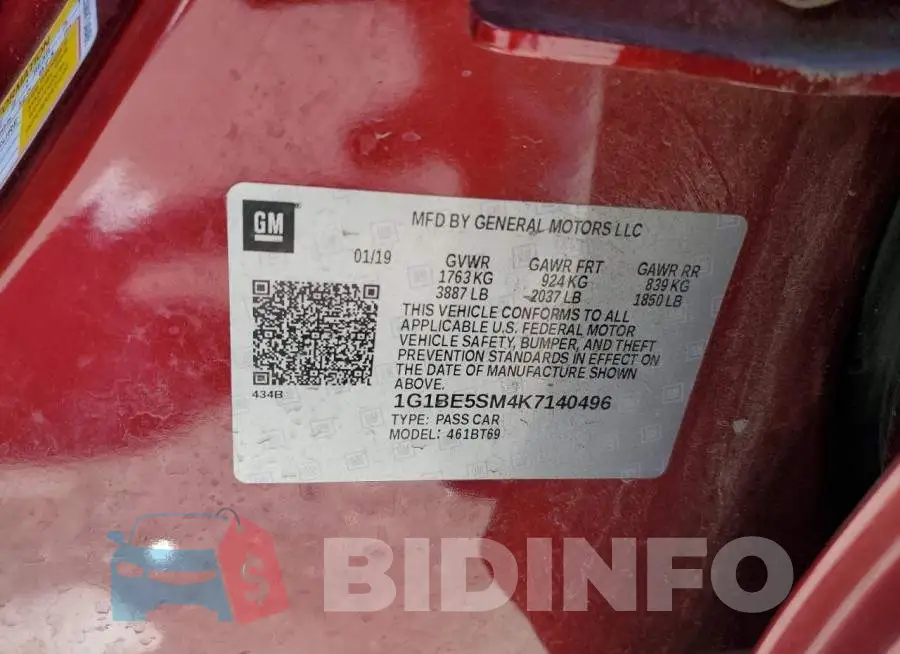 1G1BE5SM4K7140496 Photo# 10