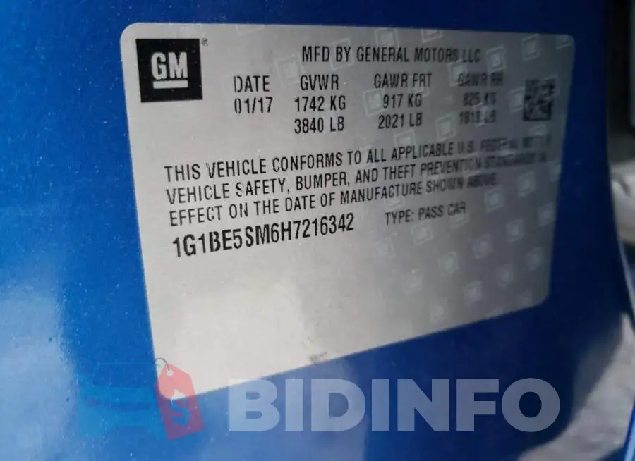 1G1BE5SM6H7216342 Photo# 10
