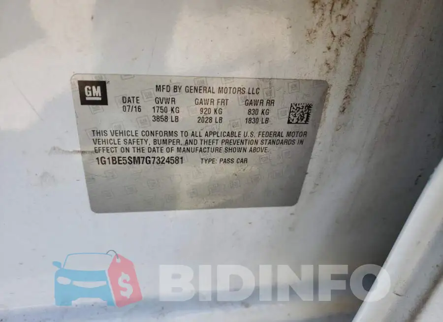 1G1BE5SM7G7324581 Photo# 10