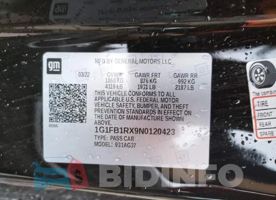 1G1FB1RX9N0120423 Photo# 10