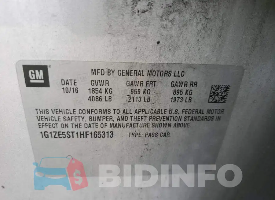 1G1ZE5ST1HF165313 Photo# 10