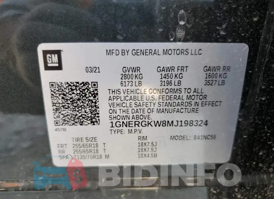 1GNERGKW8MJ198324 Photo# 10