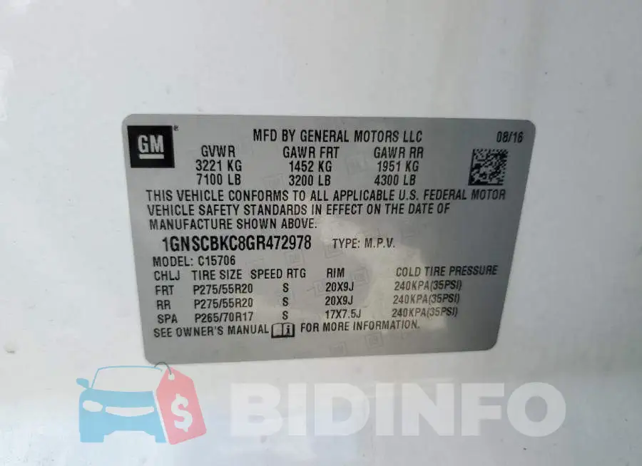 1GNSCBKC8GR472978 Photo# 10