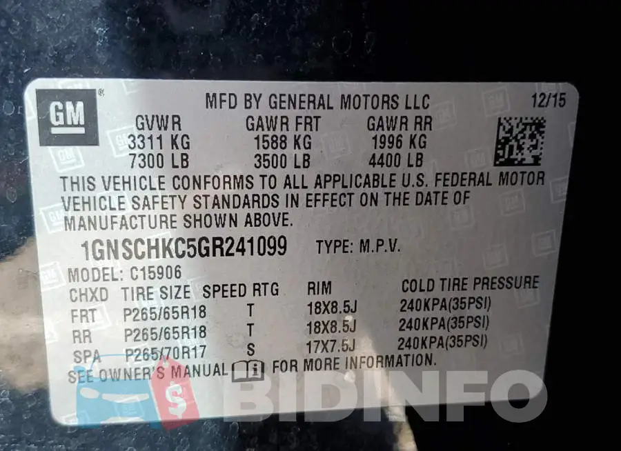1GNSCHKC5GR241099 Photo# 10