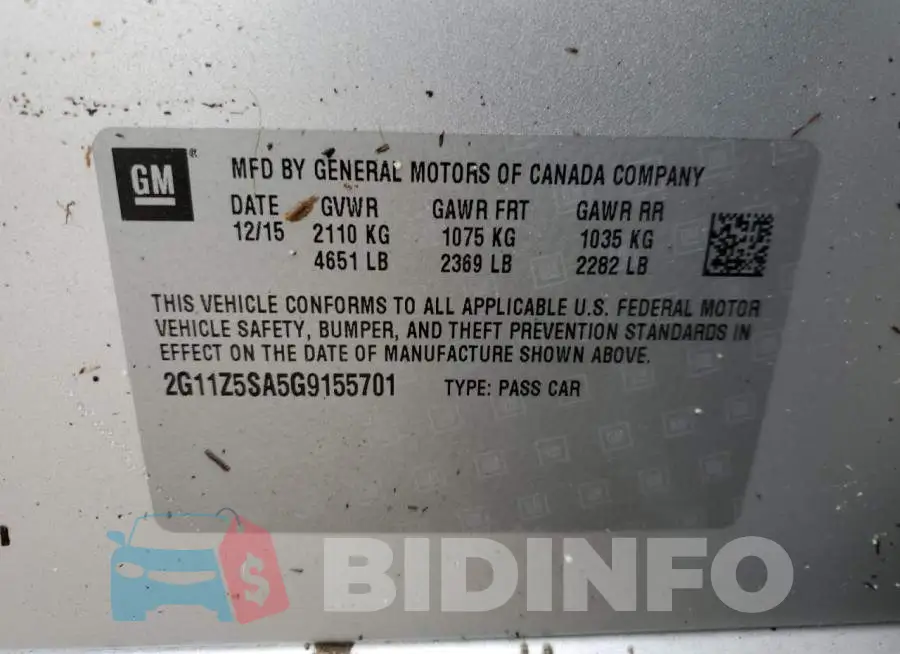 2G11Z5SA5G9155701 Photo# 10