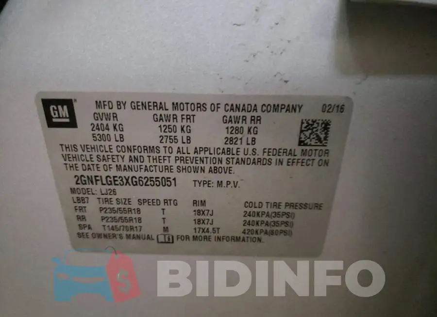 2GNFLGE3XG6255051 Photo# 10