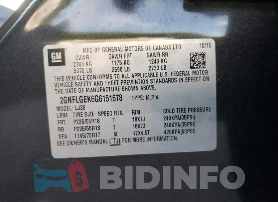 2GNFLGEK6G6151678 Photo# 10