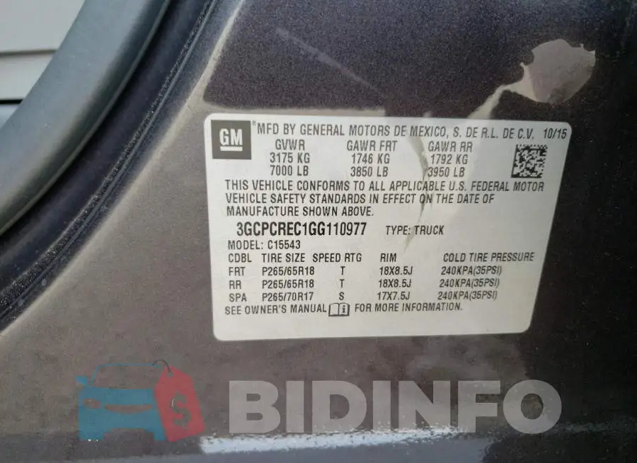 3GCPCREC1GG110977 Photo# 10