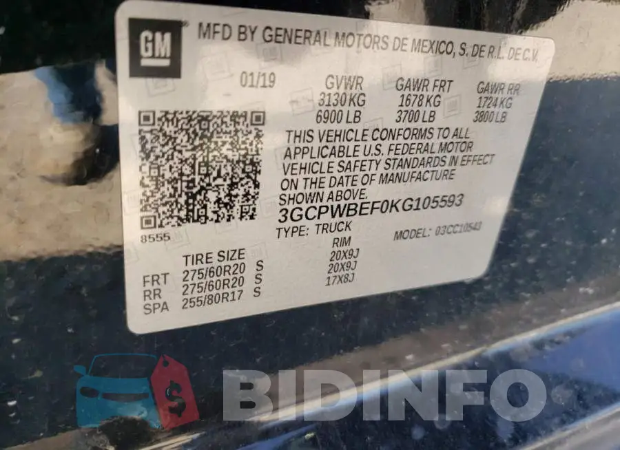 3GCPWBEF0KG105593 Photo# 10