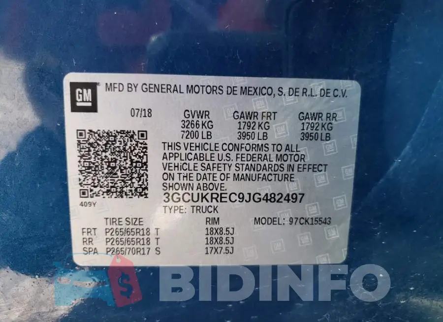 3GCUKREC9JG482497 Photo# 10