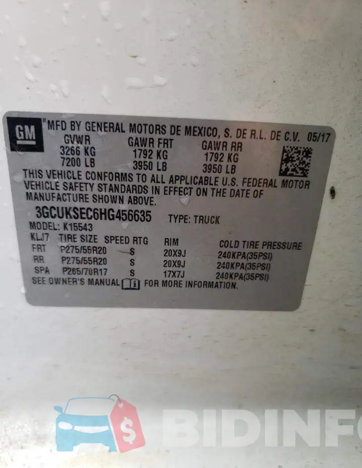 3GCUKSEC6HG456635 Photo# 10