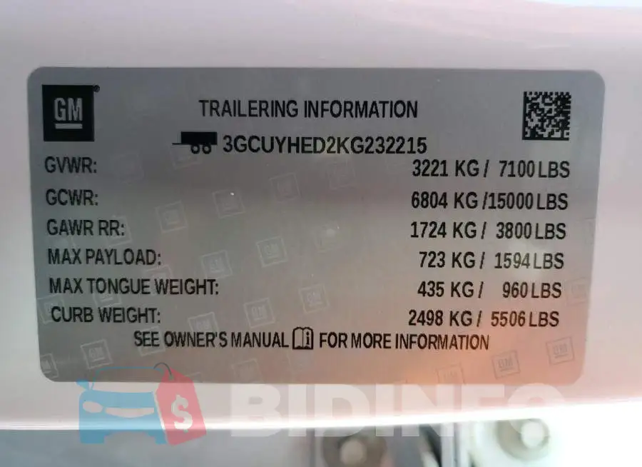 3GCUYHED2KG232215 Photo# 10