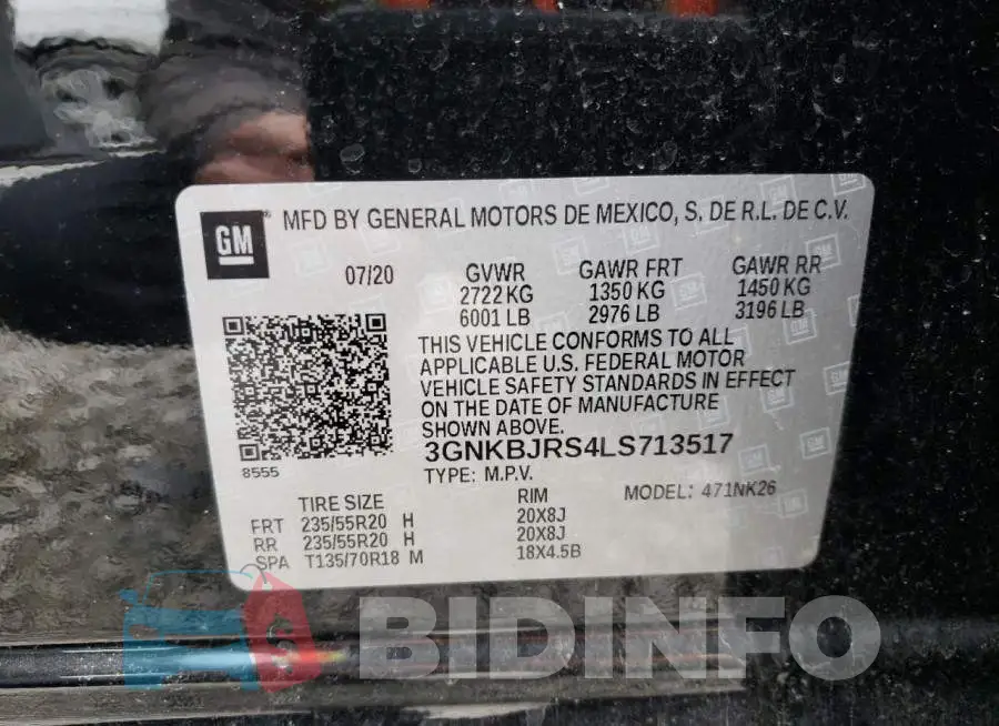 3GNKBJRS4LS713517 Photo# 10