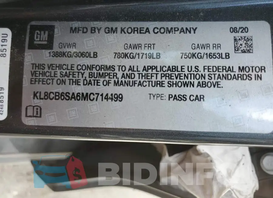 KL8CB6SA6MC714499 Photo# 10