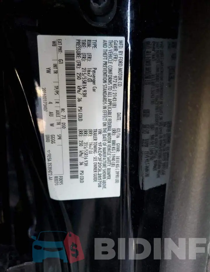 1FADP3F20GL285708 Photo# 10