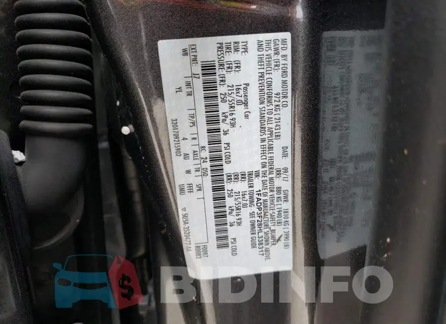 1FADP3F28HL338317 Photo# 10