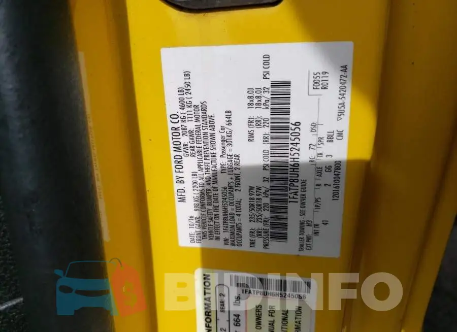 1FATP8UH6H5245056 Photo# 10