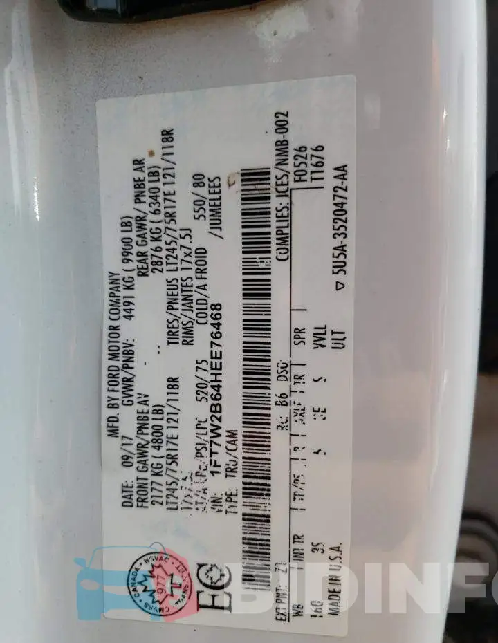 1FT7W2B64HEE76468 Photo# 10