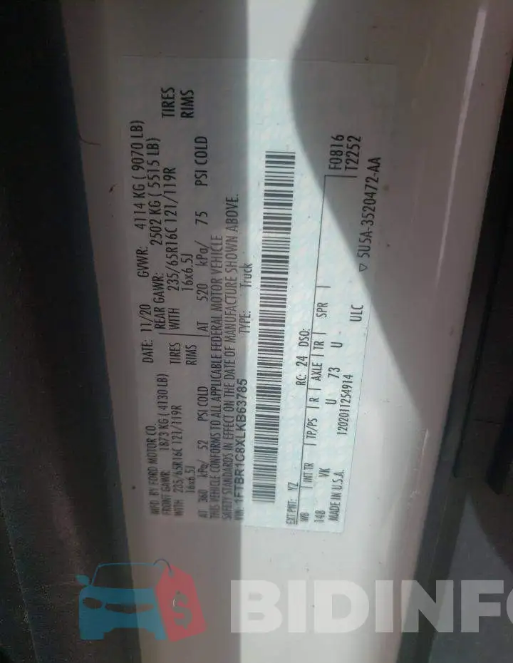1FTBR1C8XLKB63785 Photo# 10