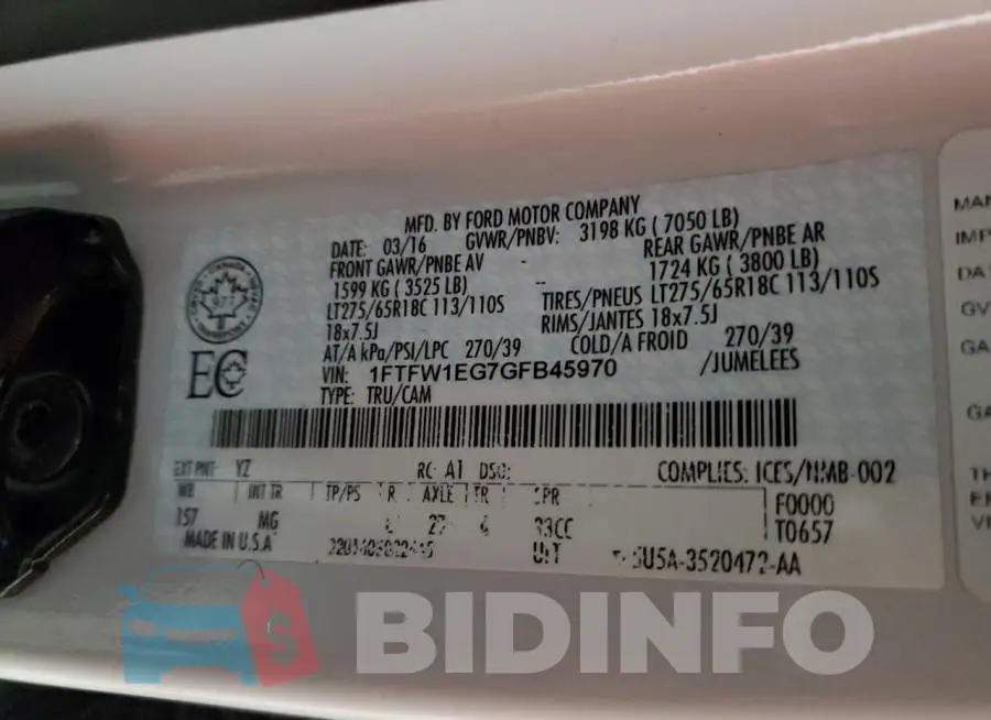1FTFW1EG7GFB45970 Photo# 10