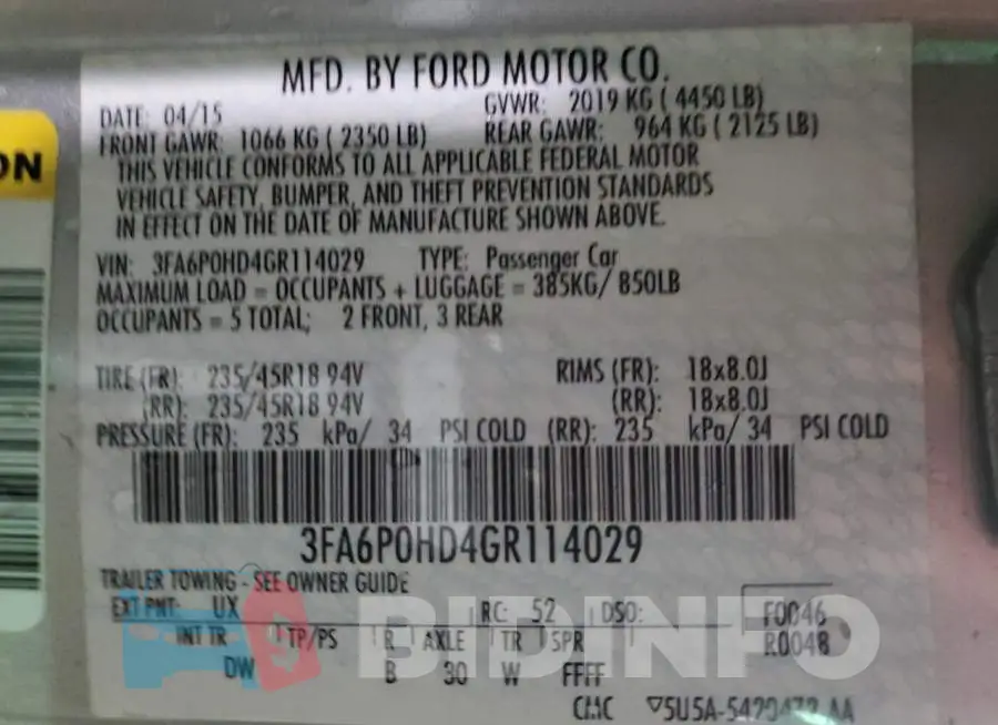 3FA6P0HD4GR114029 Photo# 10