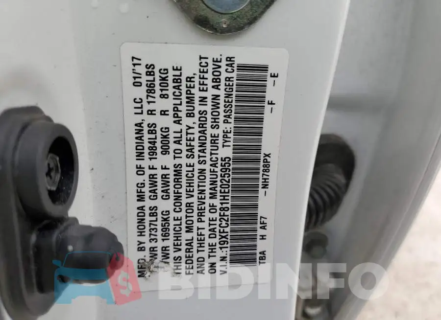 19XFC2F81HE025955 Photo# 10
