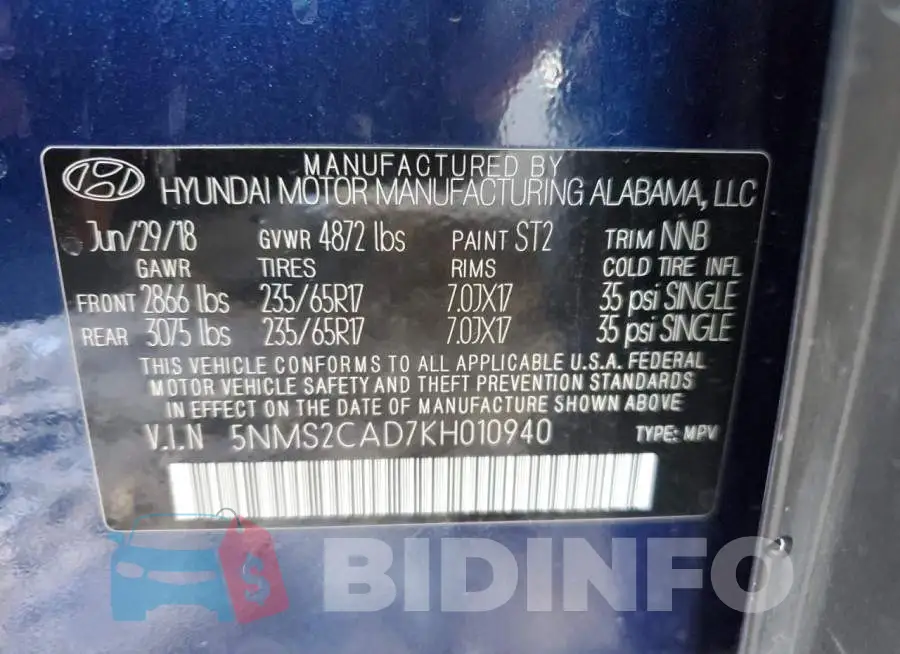 5NMS2CAD7KH010940 Photo# 10