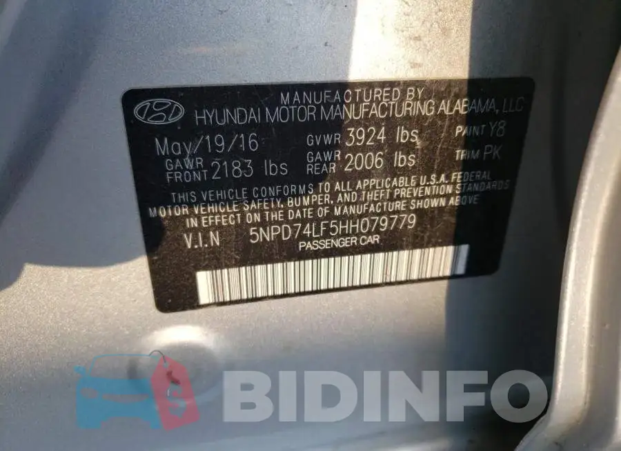 5NPD74LF5HH079779 Photo# 12