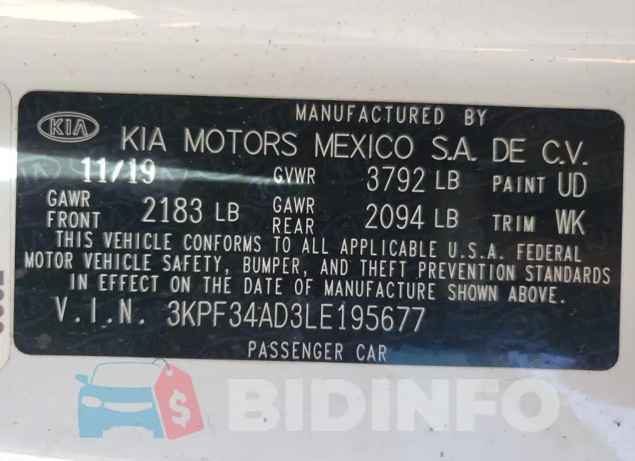 3KPF34AD3LE195677 Photo# 10