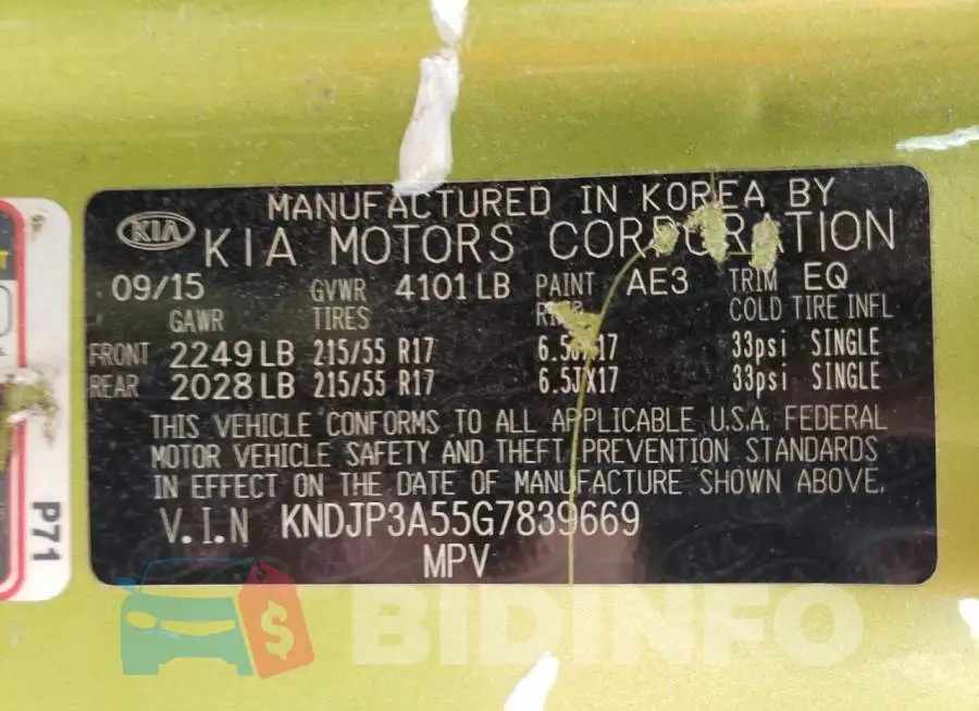 KNDJP3A55G7839669 Photo# 10